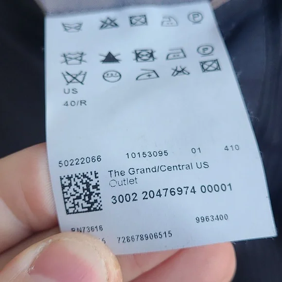 HUGO BOSS Grand Central US Black Striped Virgin Wool 40 R Mens Suit Jacket Pants - Picture 10 of 11